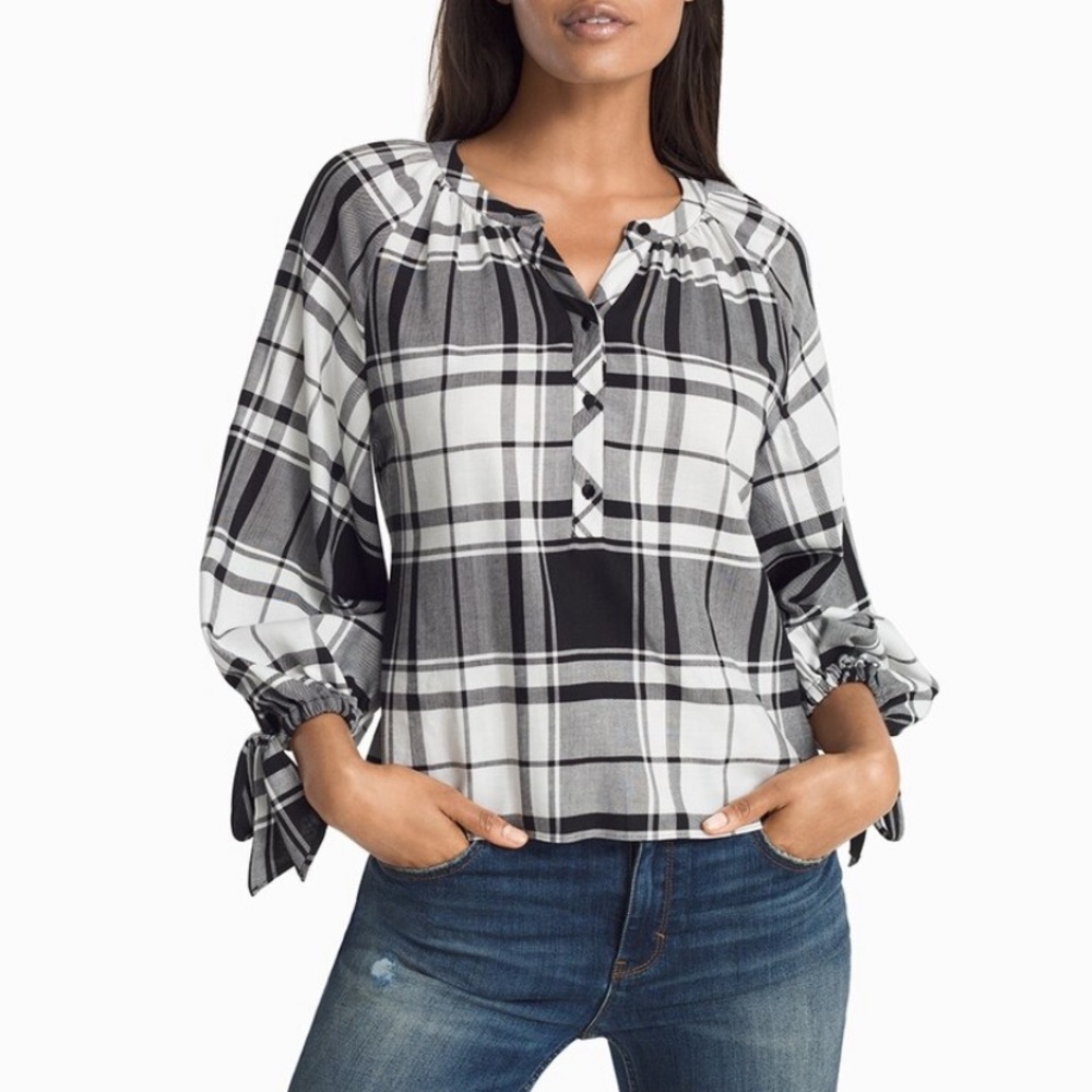 Black and white plaid top